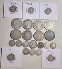 Barber Coin Lot Of 23 Better Date, Better Condition 50C, 25C, 10C Many S Mints