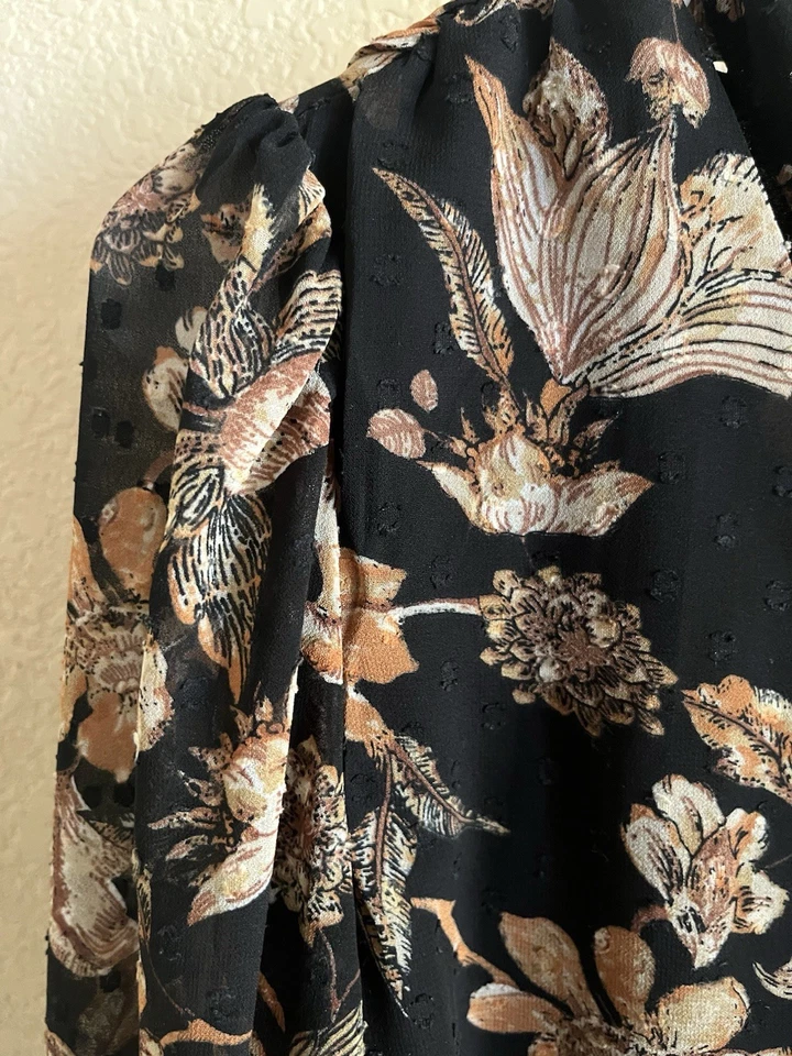 Blusa WALTER BAKER Selena Dalia Negra Mujer’s Talla Pequeña Foto 3 de 4