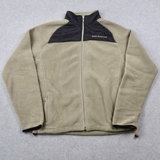 Vintage BMW Motorrad Mens 3XL Fleece Full Zip Jacket Tan Black Made in Portugal