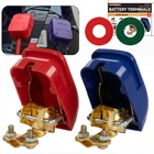 2x Battery Terminal Connector Clamp Quick Release Disconnect Top Post Cover