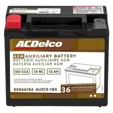 For Chevy Impala 2014-2019 Acdelco Auxiliary Agm 190 Cca Battery
