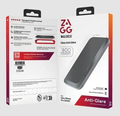 ZAGG Invisible Glass Anti-Glare Screen Protector for iPhone 15 Pro Max (6.7'')