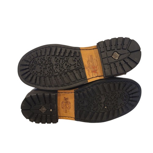 Affliction Nieten Kampfstiefel Schuhe Leder Canvas Kreuz Drache weiß schwarz 10 - Bild 11 von 12