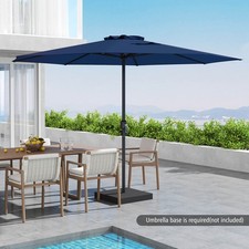 12' Patio Umbrella Outdoor Market Umbrella w/ Crank Handle 8 Sturdy Ribs Navy