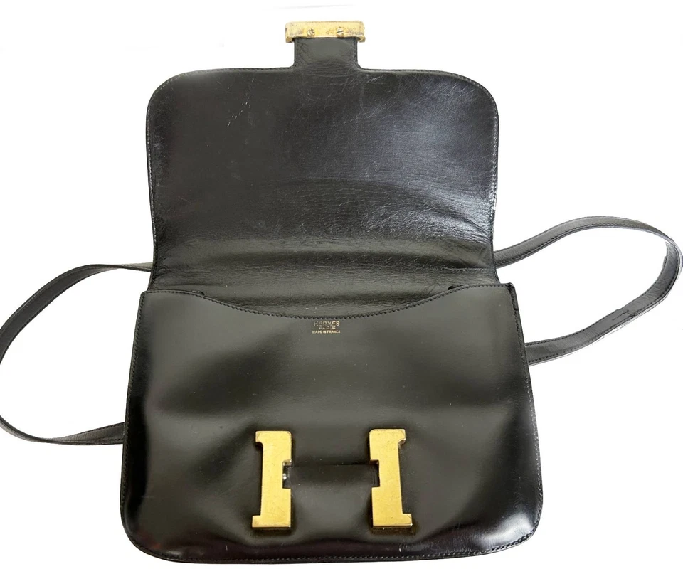 Bolso Hermes Vintage Chapado en Oro Caja H Cuero Constance 22 Foto 4 de 4