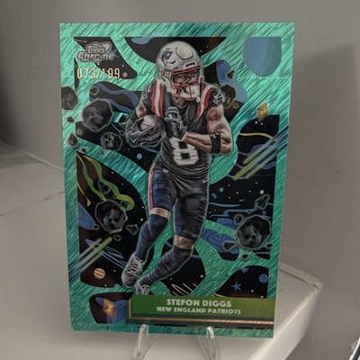 Topps Chrome Cosmic Stefon Diggs Patriots #67 Aqua Equinox Parallel 073/199 2025