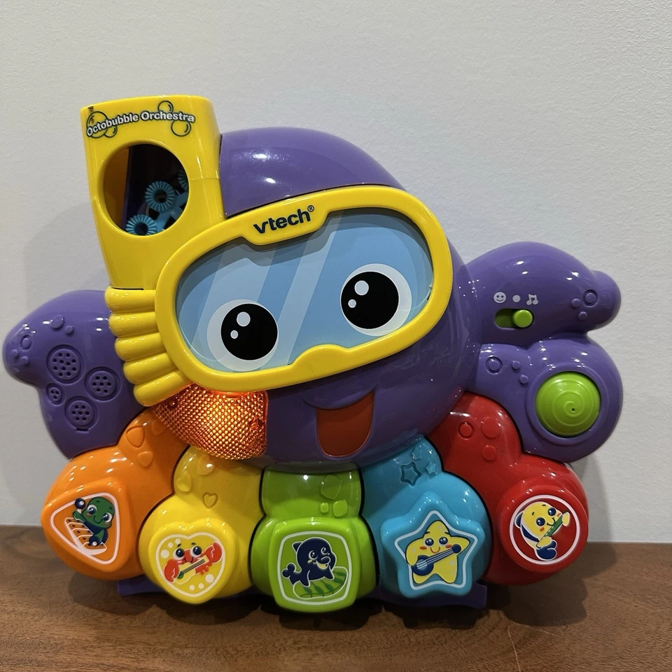 Vtech Musical Bubble Blower Baby Bath Time Fun Squid Octobubble Orchestra Tested - Image 2 of 4