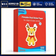 Printable Vinyl Sticker Paper 8.5x11 Waterproof Glossy 100 Sheets