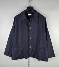 Plantation Issey Miyake Womens Linen Blend Jacket Navy Oversized Japan Size M