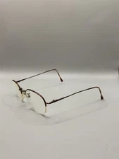 Charmont Eyeglasses 4431 135 mm Brown Half Rim Round Metal Frame Made in Japan