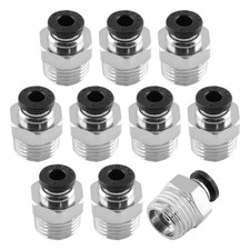 10 Pcs Male Straight Push to Connect Fittings 4mm Tube OD x 1/4 Inch NPT Thread