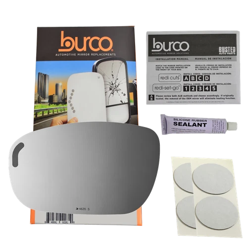 4635S Driver Mirror Glass w/ Signal Fits 07-10 Chrysler 300 w/ Silicone Adhesive