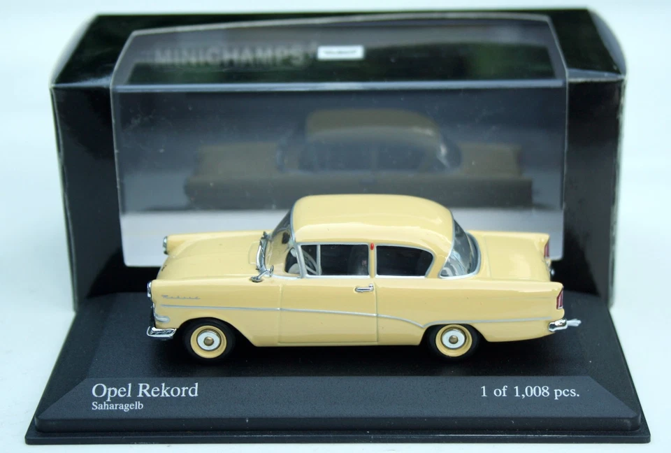 Opel Rekord P1 Limousine Bj. 1957-1960, Giallo Sahara, Minichamps-Modell Im M.1 - Immagine 3 di 4