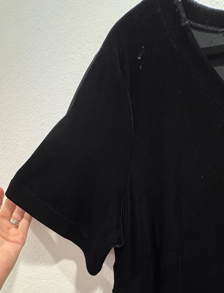 Maxi Vestido Vintage Robbie Bee Terciopelo Negro Para Mujer Talla Grande 20W Manga Corta Foto 4 de 4