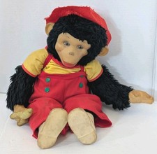 Rushton Zippy/Mr Bim Monkey Plush Rubber Face W/ Banana Howdy Doody Vintage 16"