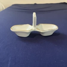 Vintage Or Antique Double Salt Cellar Possible Porcelain Or Glass With Handle