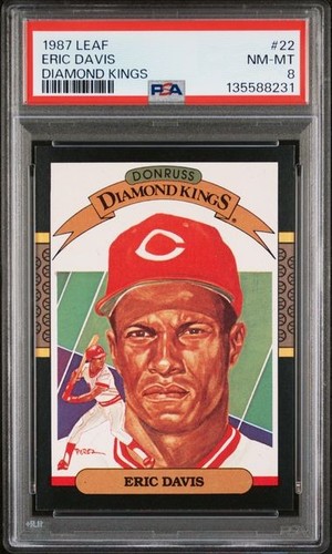 1987 Leaf (Rare Canadian Version) Diamond Kings Eric Davis PSA 8 - New Slab - Picture 1 of 2