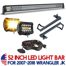 52inch Led Light Bar4 Amber Strobe Led Pods For Jeep Wrangler Jk 07-18 52inch Led Light Bar4 Amber Strobe Led Pods For Jeep Wrangler Jk 07-18
