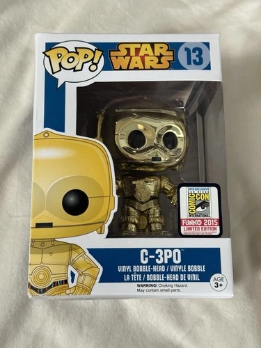 SDCC 2015 exclusive Funko Pop Star Wars #13 C-3P0 Chrome Metallic Gold 