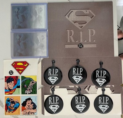 1992 skybox doomsday, death of superman Promo Lot, poster,newspaper,2holos,etc.