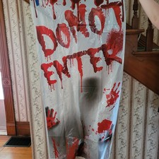 Bloody Door Cover Set Of 2 "Help" "Do Not Enter" Halloween Party Plastic New