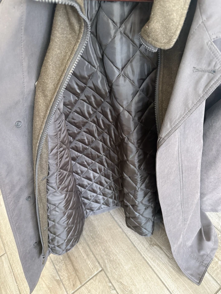 Ralph Lauren Abrigo Acolchado Para Hombre Talla 42L Largo Marrón Abrigo Chaqueta de Lluvia Foto 4 de 4