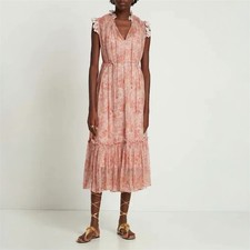 Zimmermann Kaleidoscope Picnic Midi Dress Size 4 AU 16 US 12 Blush