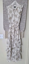 1.STATE Women's Floral Ruffle Tiered Midi Dress Size Small