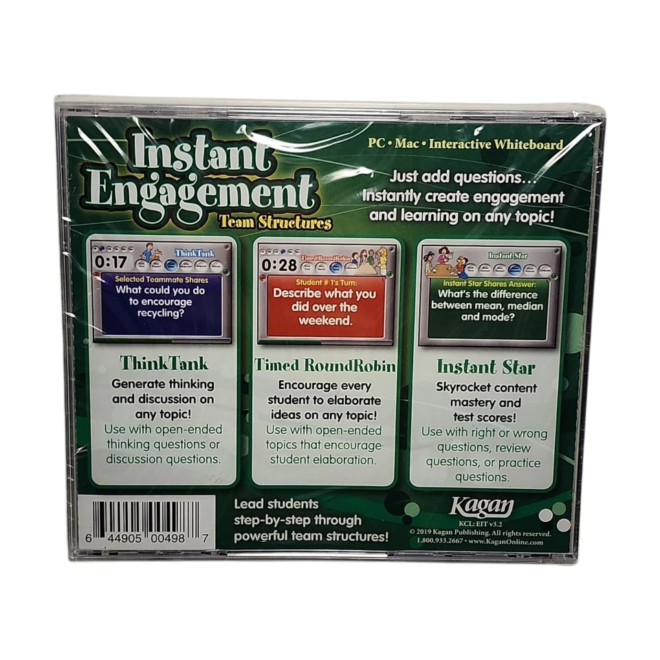 Kagan Instant Engagement Software Cooperative Learning 3 Discs PC Mac 2019 New - Image 3 of 4