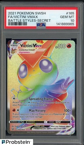 2021 Pokemon SWSH Battle Styles #165 FA Victini VMAX PSA 10 GEM MINT
