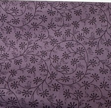 Purple Floral Cotton Fabric 18x22" Fat Quarter Daisy Vine Pattern Sewing