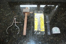 Vintage Measuring Devices Lot of 5 - Scribe, Pocket Ruler, Gauge, Caliper