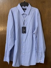 Hart Schaffner Marx Mens New 99 Long Sleeve Button Shirt XL X-Large Blue NWT