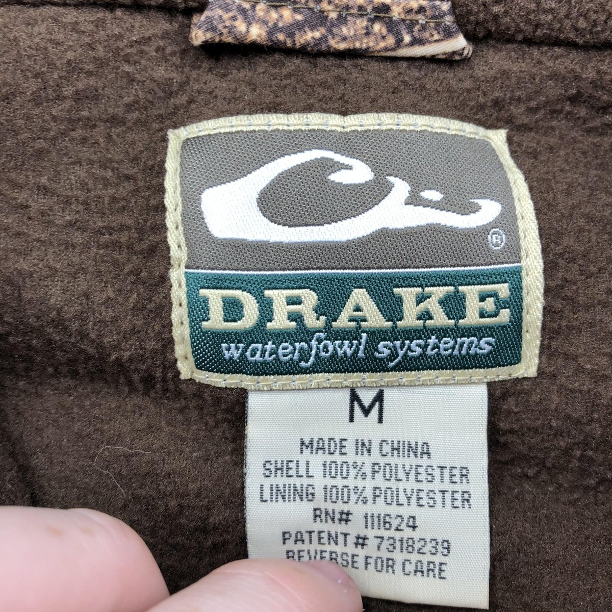 ハピ⁑ Drake Jacket Mens Medium Brown Camo Full Zip Fleece Hunting