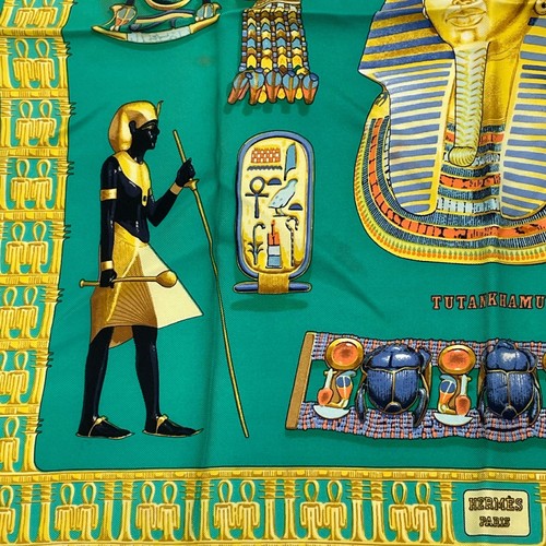 Hermes Tutankhamun Scarf Silk Green - Picture 4 of 6