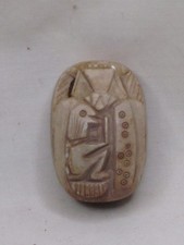 vintage Egyptian Scarab replica  figurine ceramic ? stone Egypt figure