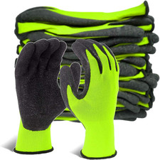 Crinkle Latex Rubber Hand Coated Safety Work Gloves for Men Women General Multi