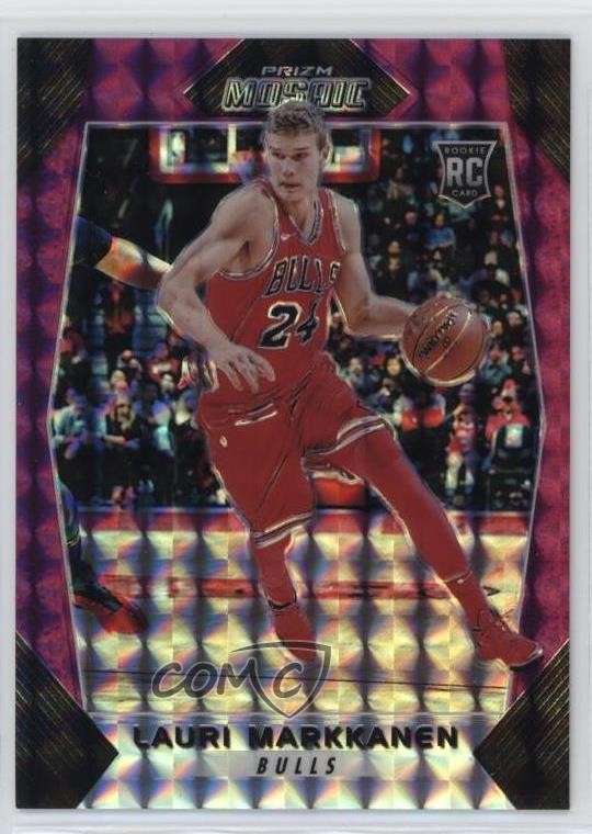 2017-18 Panini Prizm Mosaic Purple 68/99 Lauri Markkanen #9 Rookie RC hs9