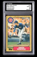 1987 Greg Maddux Topps Traded Rookie Card #70T Chicago Cubs Graded 10. rookie card picture