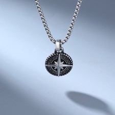 Hip-hop men's retro cross-shaped pendant necklace