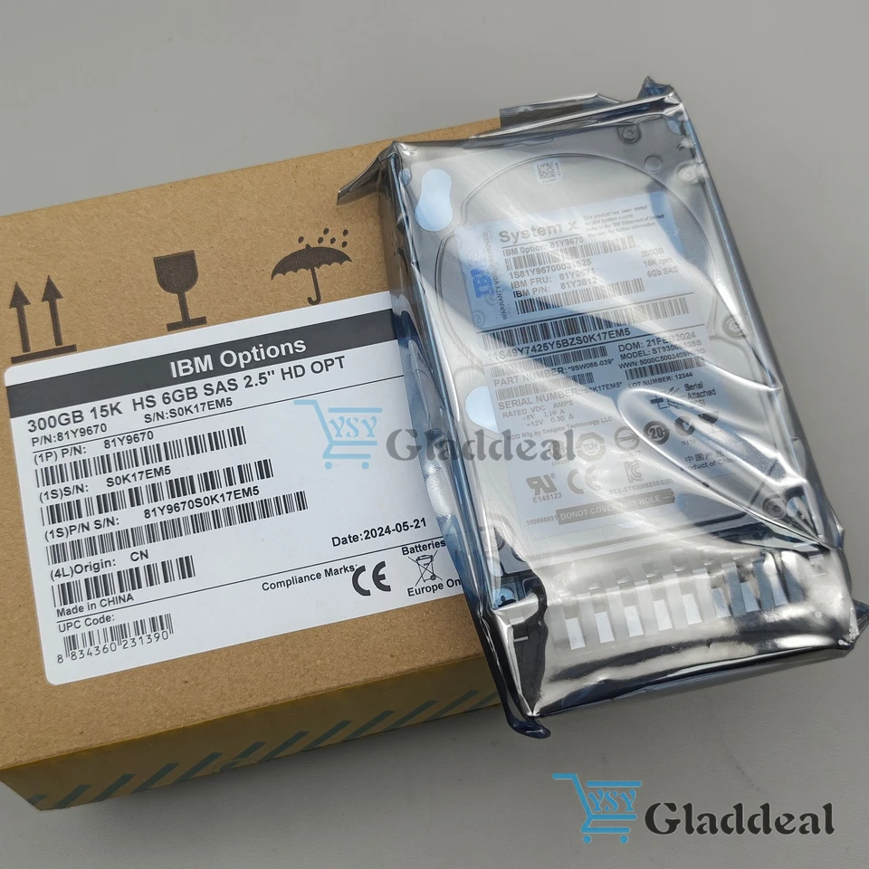 NEW 81Y9671 81Y9670 IBM 300GB 15K 6G SFF 2.5" SAS HOT SWAP HDD HARD DRIVE - Image 3 of 4