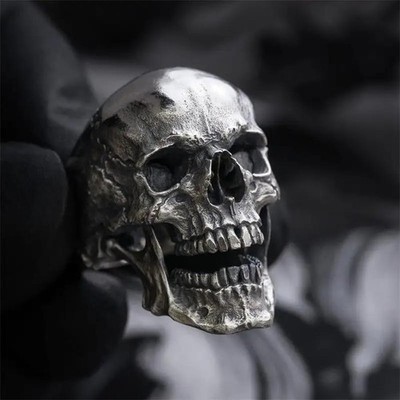 Men's Stainless Steel Unique Gothic Skull Ring Biker Punk Retro Biker Motorcycle