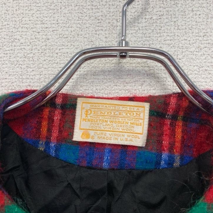 Pendleton Wool Collarless Jacket Unisex Tartan Ch… - image 6