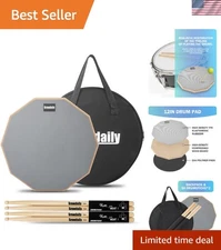 Quiet 12-Inch Drum Practice Pad with Sticks & Storage for Aspiring Drummers