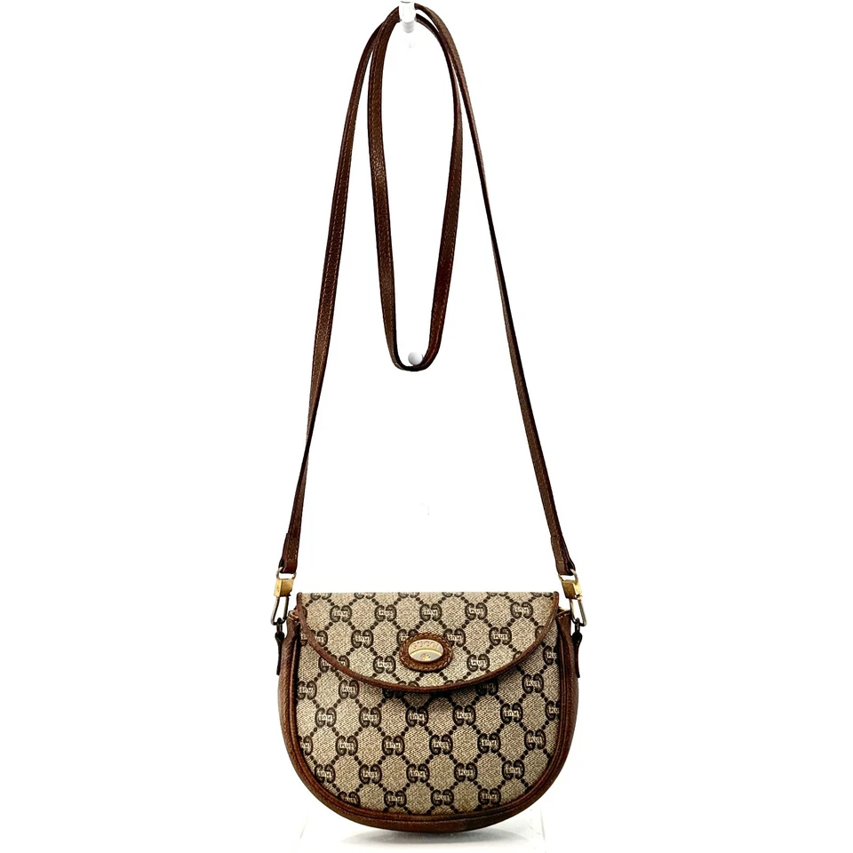 Bolsa de ombro GUCCI PLUS GG marrom PVC autêntica - Imagem 2 de 4