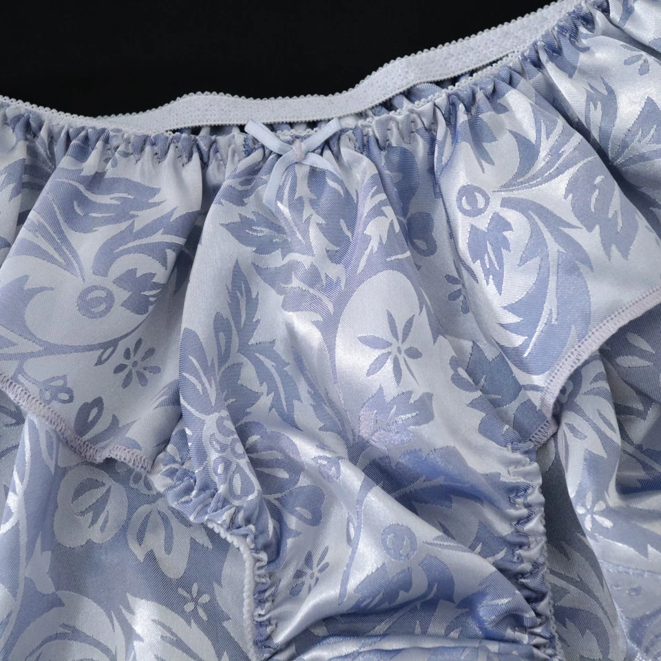 NUEVO Braguita de bikini satinada poliéster con volantes aleteados VERDADERA DE COLECCIÓN AÑOS 90 sin marca GRANDE Foto 3 de 4