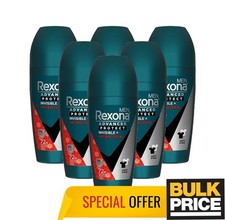 Rexona Men Invisible Antibacterial Deodorant 45ml 6-Pack Kills 99.9 Bacteria