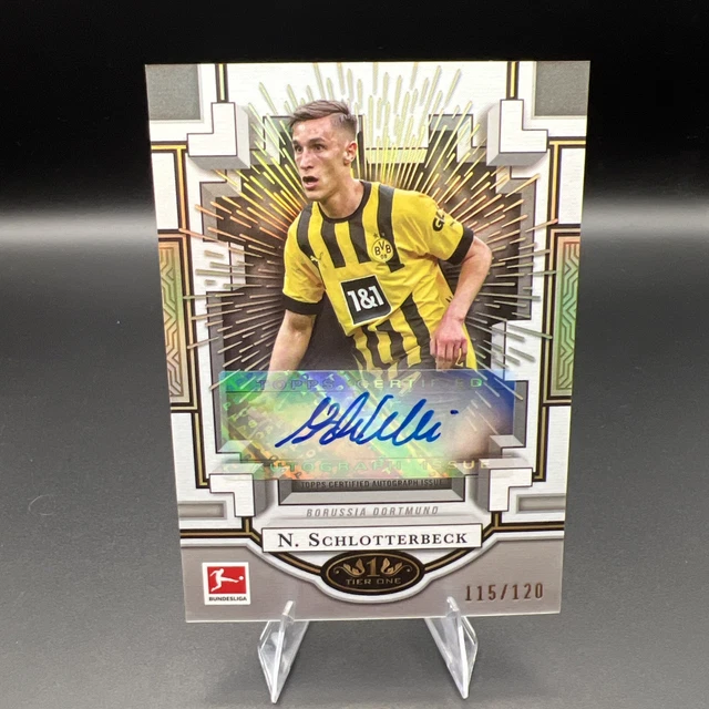 2022-23 Topps Tier One Bundesliga Nico Schlotterbeck Xplosion Auto #/120