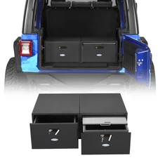 Cargo Drawer w/ Shelf & Fridge Slide Mount for 15-25 Jeep Wrangler JK JL Bronco