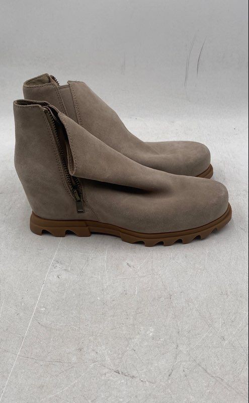 Sorel Womens Joan Of Arctic Wedge III Brown Suede Ankle Booties Size 10